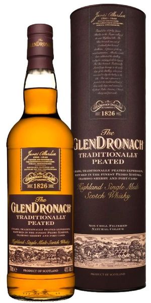 GLENDRONACH TRADITIONALLY PEATED SINGLE HIGHLAND MALT WHISKY 48%