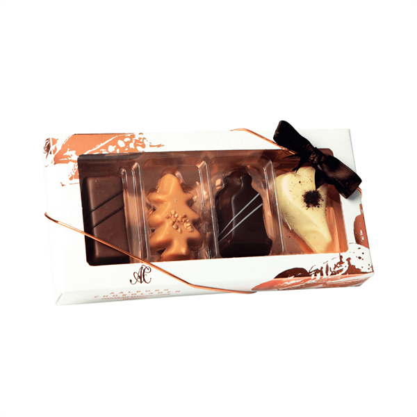 Aalborg Chokolade PETIT FOUR ÆSKE, 4 STK. MARCIPANFIGURER