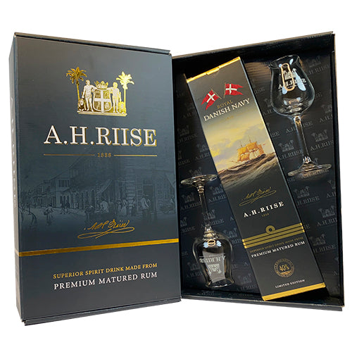 A.H. RIISE ROYAL DANISH NAVY MED 2 GLAS